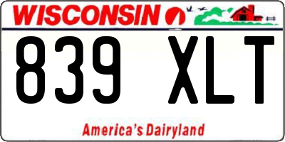 WI license plate 839XLT