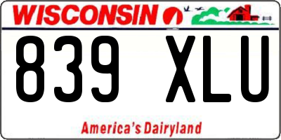 WI license plate 839XLU