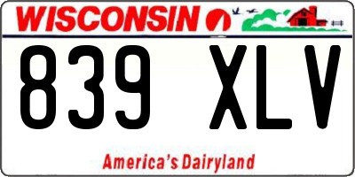 WI license plate 839XLV