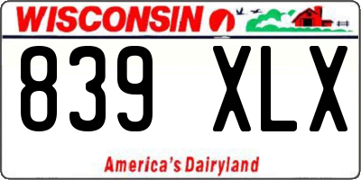 WI license plate 839XLX