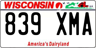 WI license plate 839XMA