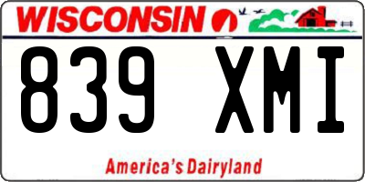 WI license plate 839XMI