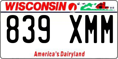 WI license plate 839XMM