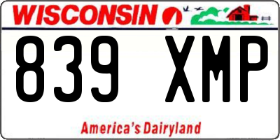 WI license plate 839XMP