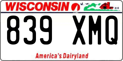 WI license plate 839XMQ