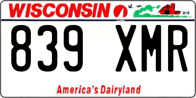 WI license plate 839XMR