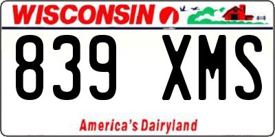 WI license plate 839XMS