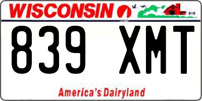 WI license plate 839XMT