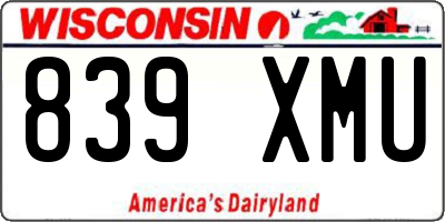 WI license plate 839XMU