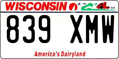 WI license plate 839XMW