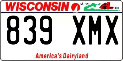 WI license plate 839XMX