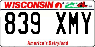 WI license plate 839XMY