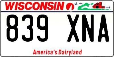 WI license plate 839XNA