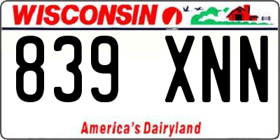 WI license plate 839XNN