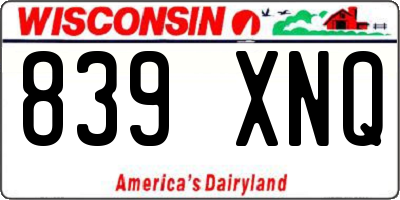 WI license plate 839XNQ