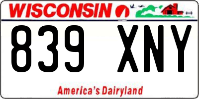 WI license plate 839XNY