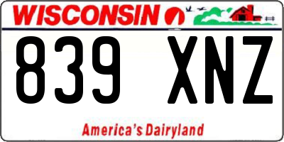 WI license plate 839XNZ