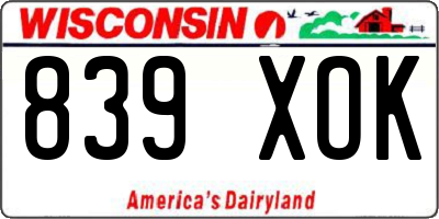 WI license plate 839XOK