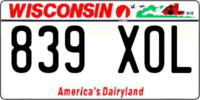 WI license plate 839XOL