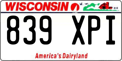 WI license plate 839XPI