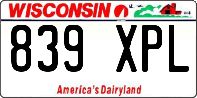 WI license plate 839XPL