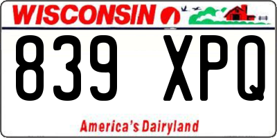 WI license plate 839XPQ