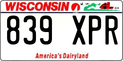 WI license plate 839XPR