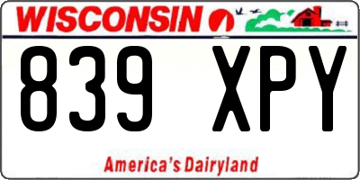 WI license plate 839XPY