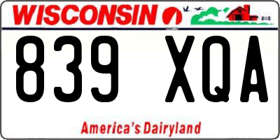 WI license plate 839XQA
