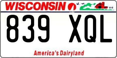 WI license plate 839XQL