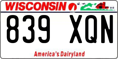 WI license plate 839XQN