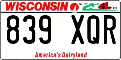 WI license plate 839XQR