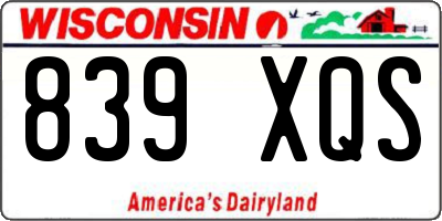 WI license plate 839XQS