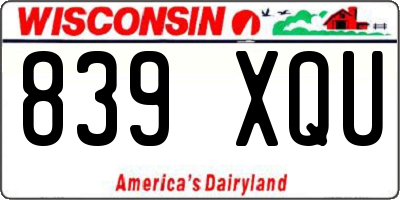 WI license plate 839XQU