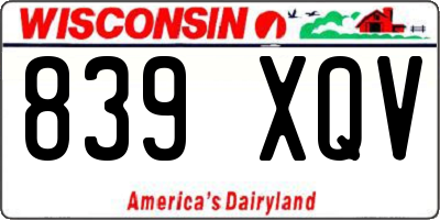 WI license plate 839XQV