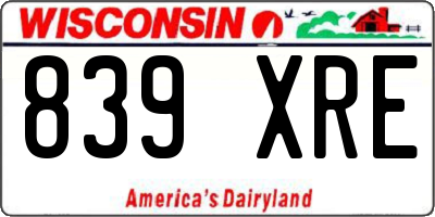 WI license plate 839XRE