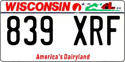 WI license plate 839XRF