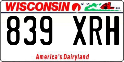 WI license plate 839XRH