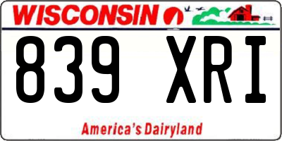 WI license plate 839XRI