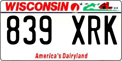 WI license plate 839XRK