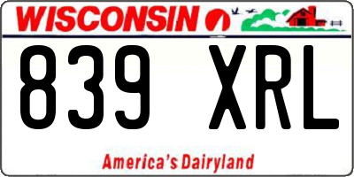 WI license plate 839XRL