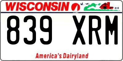 WI license plate 839XRM