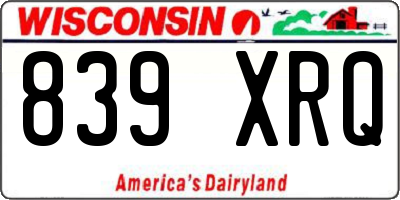 WI license plate 839XRQ