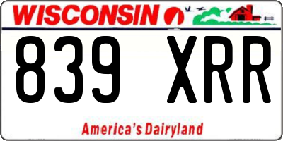 WI license plate 839XRR