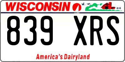 WI license plate 839XRS