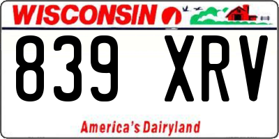 WI license plate 839XRV