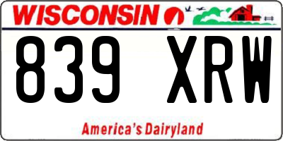 WI license plate 839XRW