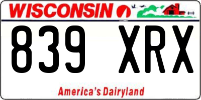 WI license plate 839XRX