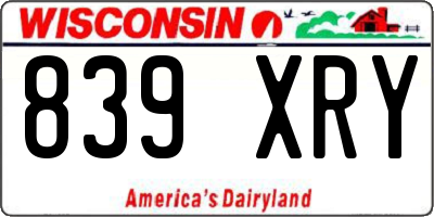 WI license plate 839XRY