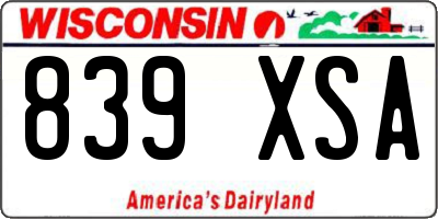 WI license plate 839XSA